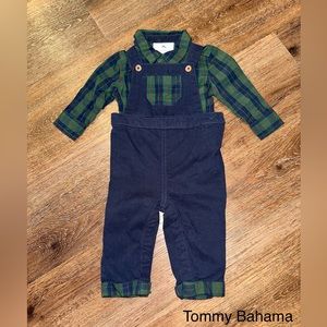 Tommy Bahama Plaid Matching Overalls Fall/Christmas